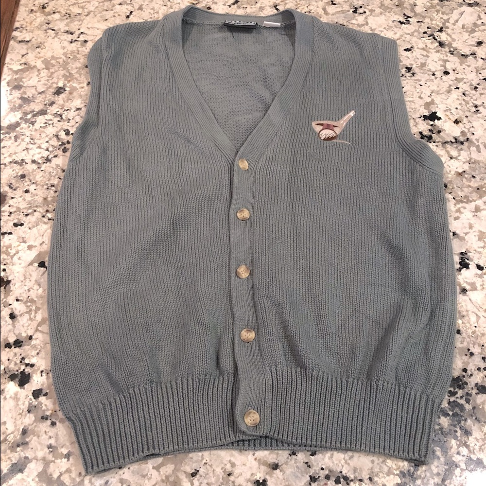Vintage Jantzen Golf Cardigan Sweater Vest Dad Grandpa Preppy 80’s 90’s